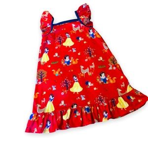 DISNEY Snow White Princess Night Gown Flutter Sleeve- Apple Red - Child Size 5/6